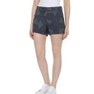 SPANX 50473R Women's Dot‎ Patchwork Midnight Navy Sunshine Short 4" Size L NEW
